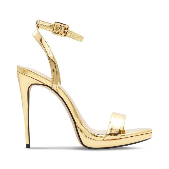 ALDO Women's Kat Two-Piece Platform Dress Sandals Gold Metallic Size 8M - Picture 2 of 5